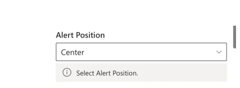 Alert Position dropdown set to Center