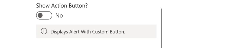 Show Action Button toggle for an alert