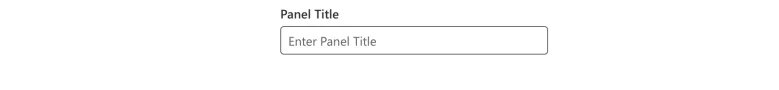Panel Title text field