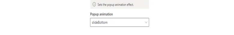 Popup animation dropdown