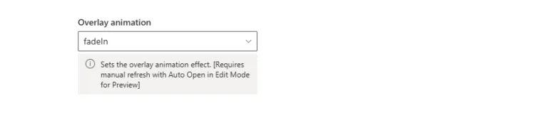 Overlay animation dropdown