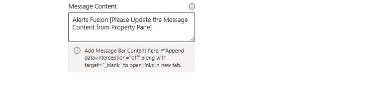 Message content field for a message bar